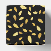 Moderne zwarte en gouden bladeren, geïllustreerd p bedankdoosjes (Bovenkant)