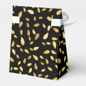 Moderne zwarte en gouden bladeren, geïllustreerd p bedankdoosjes (Achterkant)