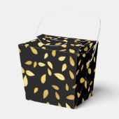 Moderne zwarte en gouden bladeren, geïllustreerd p bedankdoosjes (Voorkant Zijde)