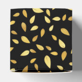Moderne zwarte en gouden bladeren, geïllustreerd p bedankdoosjes (Bovenkant)