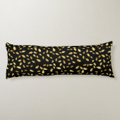 Moderne zwarte en gouden bladeren, geïllustreerd p lichaamskussen (Achterkant)