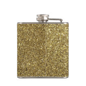 Moderne zwarte en gouden bruidsjonkers heupfles (Achterkant)