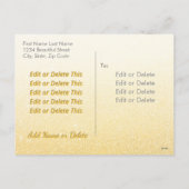 Moderne zwarte en gouden Confetti ballonnen oudeja Feestdagenkaart (Achterkant)