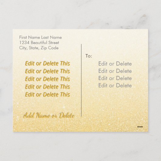 Moderne zwarte en gouden Confetti ballonnen oudeja Feestdagenkaart (Achterkant)