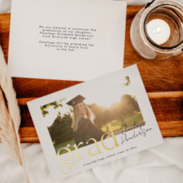 Moderne zwarte en gouden eindexamenjaar 2025 folie uitnodiging