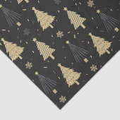 Moderne zwarte en gouden elegante kerstboomstructu tissuepapier (Detail)