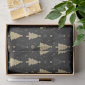 Moderne zwarte en gouden elegante kerstboomstructu tissuepapier (Geschenk)