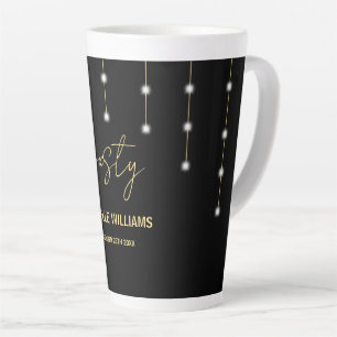 Moderne zwarte en gouden feest latte mok