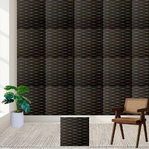 Moderne zwarte en gouden geometrische zeshoek Tege Tegeltje