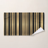 Moderne zwarte en gouden gestreepte handdoeken (Handdoek)