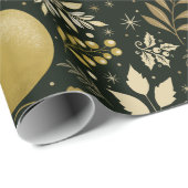 Moderne zwarte en gouden kerst cadeaupapier (Rol Hoek)