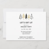 Moderne zwarte en gouden kerstboomstructuur kaart (Voorkant)