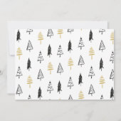 Moderne zwarte en gouden kerstboomstructuur kaart (Achterkant)