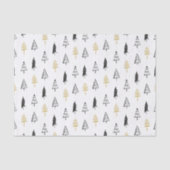 Moderne zwarte en gouden kerstboomstructuur tissuepapier (Voorkant)