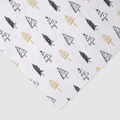 Moderne zwarte en gouden kerstboomstructuur tissuepapier (Detail)