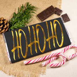 Moderne zwarte en gouden kerstchocolade wrapper foto afdruk