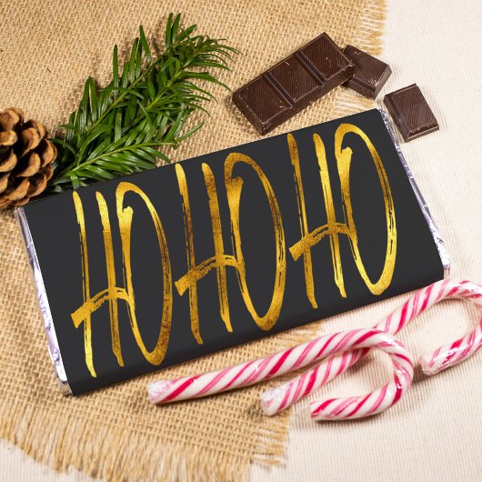 Moderne zwarte en gouden kerstchocolade wrapper foto afdruk