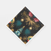 Moderne Zwarte en Gouden Kerstmis Servet (Hoek)