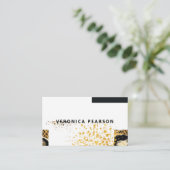 Moderne zwarte en gouden kleurenblok — afdrukken o visitekaartje (Staand voorkant)