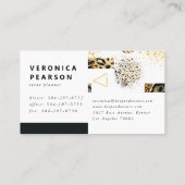 Moderne zwarte en gouden kleurenblok — afdrukken o visitekaartje (Achterkant)