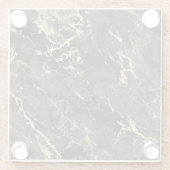 Moderne zwarte en gouden marmerpatroon glazen onderzetter (Achterkant)