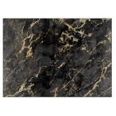 Moderne zwarte en gouden marmerpatroon snijplank (Voorkant)