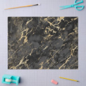 Moderne zwarte en gouden marmerpatroon tissuepapier (Craft)