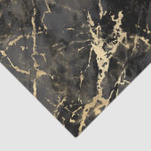 Moderne zwarte en gouden marmerpatroon tissuepapier (Detail)