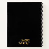 Moderne zwarte en gouden monogrammed-recepten notitieboek (Achterkant)