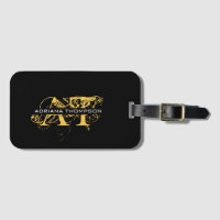 Moderne, zwarte en gouden monogrammen