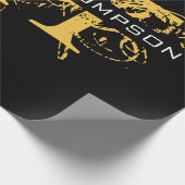 Moderne, zwarte en gouden monogrammen cadeaupapier (Hoek)