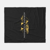 Moderne, zwarte en gouden monogrammen fleece deken (Voorkant (Horizontaal))