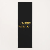 Moderne, zwarte en gouden monogrammen yogamat (Voorkant)