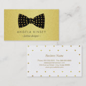 Moderne zwarte en gouden Stippen Visitekaartje (Voorkant / Achterkant)