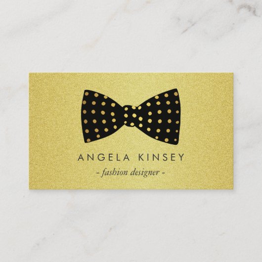 Moderne zwarte en gouden Stippen Visitekaartje (Voorkant)