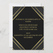 Moderne zwarte en gouden strepen Verjaardag Kaart (Achterkant)