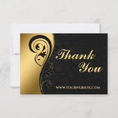 Moderne zwarte en gouden zakendoen bedankkaart (Voorkant)