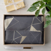 Moderne zwarte en goudgeometrische tissuepapier (Geschenk)