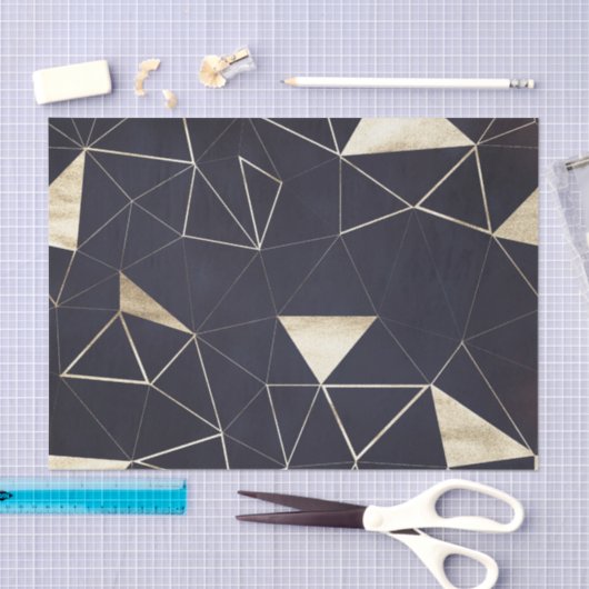 Moderne zwarte en goudgeometrische tissuepapier (Craft)