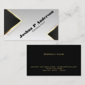 Moderne zwarte en goudgeometrische visitekaartje (Voorkant / Achterkant)