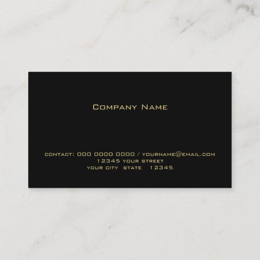 Moderne zwarte en goudgeometrische visitekaartje (Achterkant)