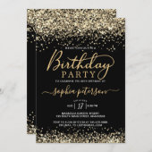 Moderne zwarte en goudglitter elke dag kaart (Voorkant / Achterkant)