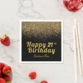 Moderne zwarte en goudglitter elke dag servet (Insitu)