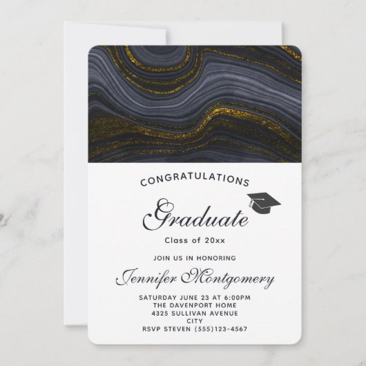 Moderne zwarte en goudgrijze tas en verloopdop kaart (Voorkant)