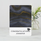 Moderne zwarte en goudgrijze verloopdop feestdagenkaart (Staand voorkant)