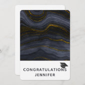 Moderne zwarte en goudgrijze verloopdop feestdagenkaart (Voorkant / Achterkant)