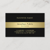 Moderne zwarte en goudhandschoenen visitekaartje (Achterkant)