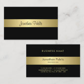 Moderne zwarte en goudhandschoenen visitekaartje (Voorkant / Achterkant)