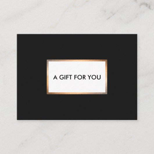 Moderne zwarte en goudkaartje kortingskaartje (Voorkant)