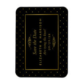 Moderne zwarte en goudolie-effect Bespaar de datum Magneet (Verticaal)